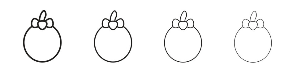 Mangosteen icon vector illustration, line design icon. Editable strokes.