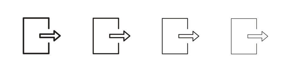 Logout icon vector illustration, line design icon. Editable strokes.