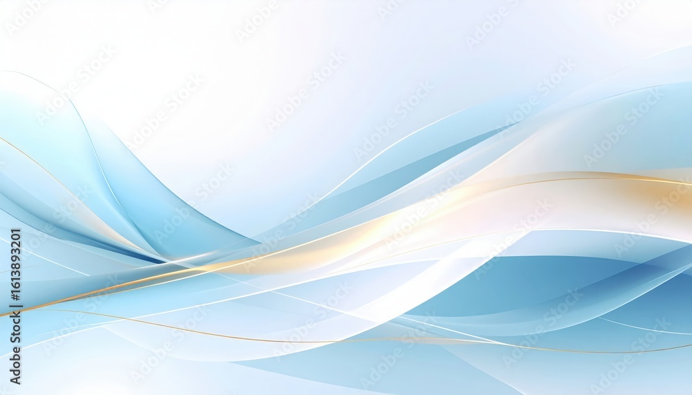 Poster dynamic flowing blue waves abstract design digital art calm environment aesthetically pleasing viewp