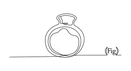 Obraz premium Simplistic line drawing of a modern glass bottle design 