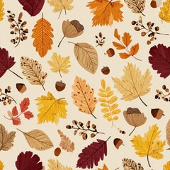 Autumn leaves scattered pattern