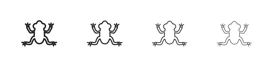 Naklejka premium Frog icon vector illustration, line design icon. Editable strokes.