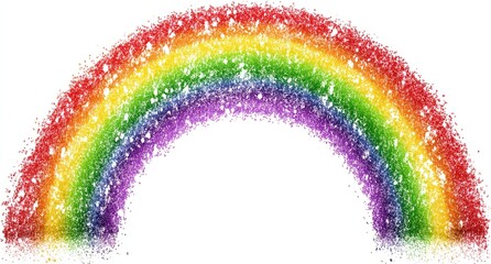 Colorful rainbow, textured with specks