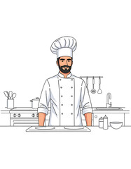 UN CUOCO E CUCINA VETTORIALE 