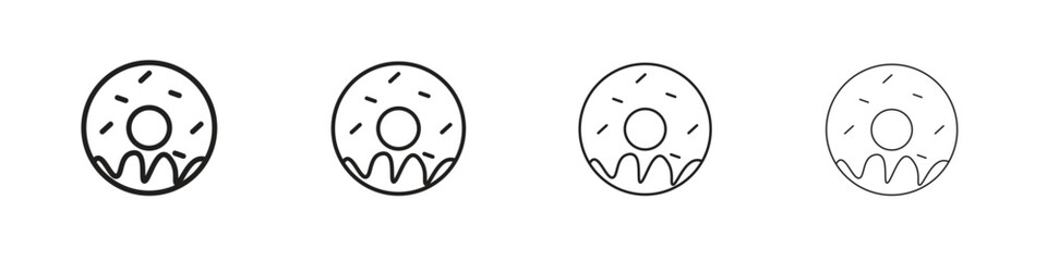 Donut icon vector illustration, line design icon. Editable strokes.
