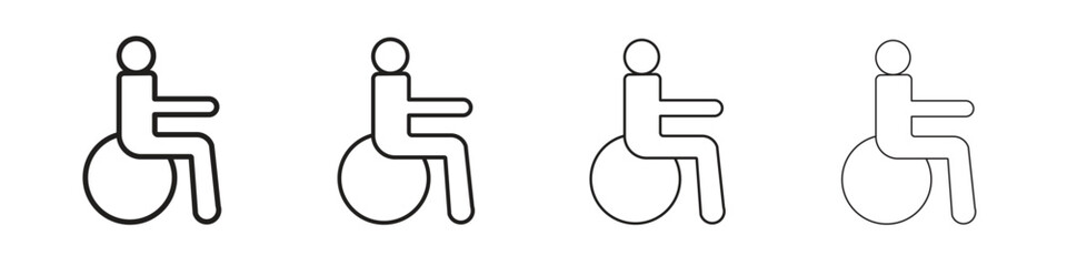 Disabled icon vector illustration, line design icon. Editable strokes.