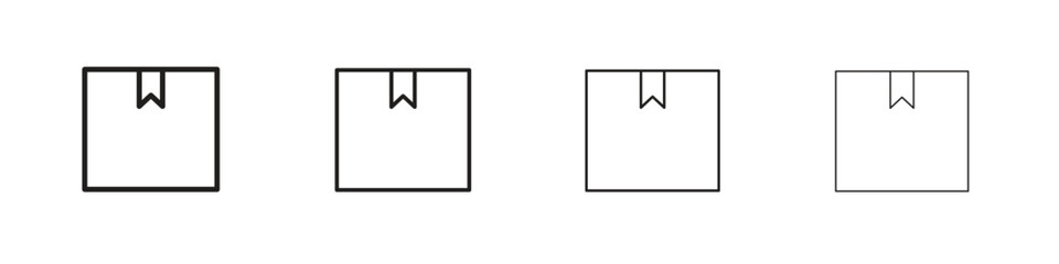 Delivering box icon vector illustration, line design icon. Editable strokes.
