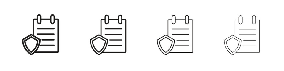 Contract coverage icon vector illustration, line design icon. Editable strokes.