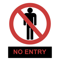 No Entry Sign on the isolated background