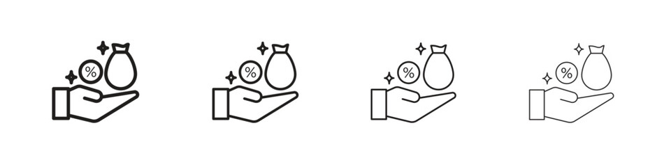 Commission icon vector illustration, line design icon. Editable strokes.