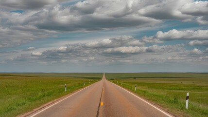 Fototapeta premium Empty Road Extending to Horizon Collection - Journey and Adventure Concepts