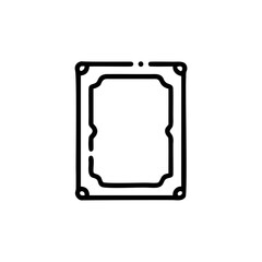 Outline a vintage ornate rectangular frame with rounded corners border retro