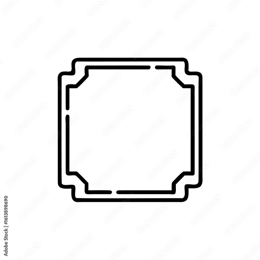 Poster outline camera lens border frame graphic element vector