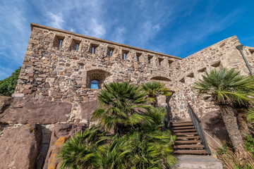 A glimpse of the ancient Savoy fort of Sant'Antioco, Sardinia, Ital