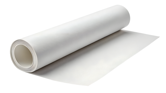 Rolled White Paper Sheet with Curl