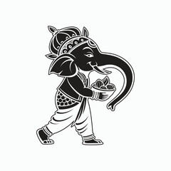 Vector lord ganpati illustration for ganesh chaturthi festival vector art