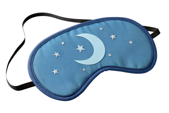 Blue Sleep Mask with Moon and Stars