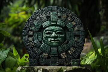 Mayan relic made of obsidian and jade