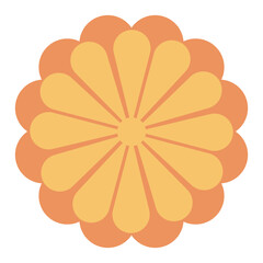 Mooncake, traditional Chinese, Cantonese food, dish isolated on transparent. Flat vector illustration. Mid Autumn Festival design element, holiday clip art, card, banner, poster