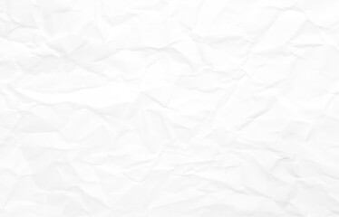 White Crumpled Paper Texture Background