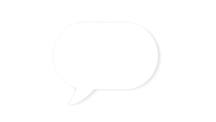 Abstract communication concept featuring an empty speech bubble on a white background.