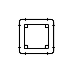 Outline square suitcase frame with rounded corners handle luggage travel