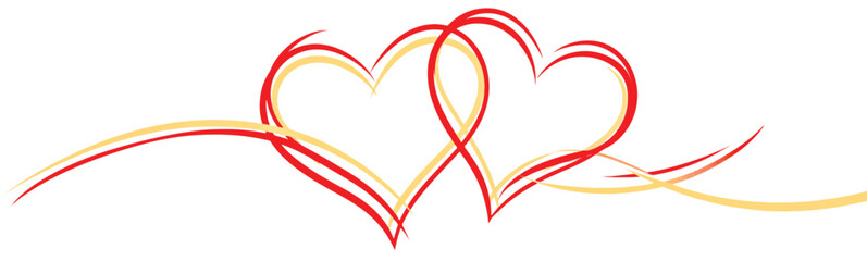Two intertwined hearts symbolizing love connection and partnership in a simple yet elegant design for valentines day or wedding