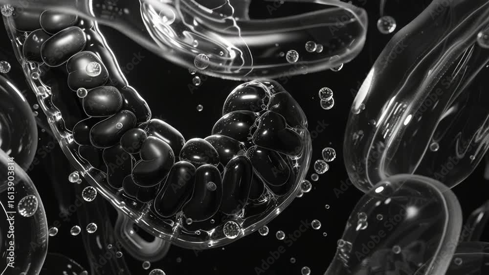 Poster a cluster of soap bubbles in monochrome, offering a simple yet fascinating visual