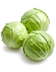 Fresh cabbages on white background (1)