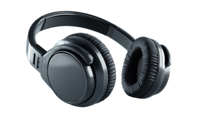 Modern Black Over-Ear Headphones with Cushioned Earpads

