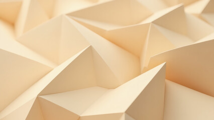 Beige paper geometric origami: a clean, abstract background design.