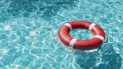   A buoy bobbing on a tranquil body of water with gentle waves below