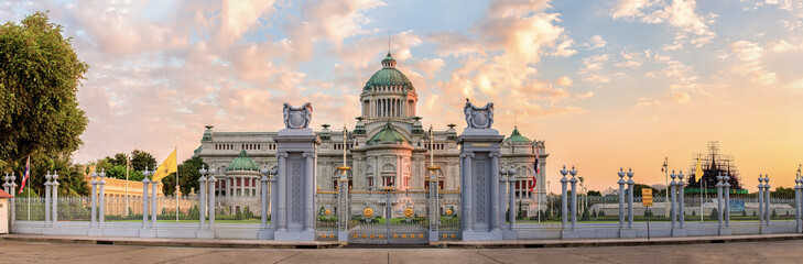 Ananta Samakhom Throne Hall at sunrise or sunset, Bangkok, Thailand.