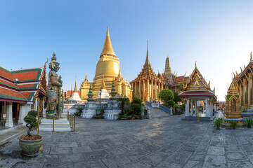Wat Phra Kaew, Temple of the Emerald Buddha with blue sky