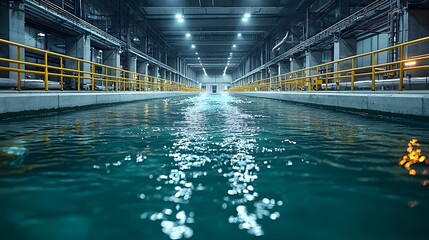 Modern factory with eco friendly water recycling system