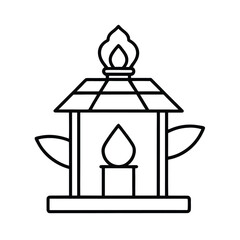 Rooftop Shrine with Cardinal Flower Flame Lantern