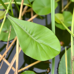 Leaf of the pickerel weed Florida.