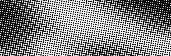 Dotted halftone gradient texture. Vanishing polka dot background. Repeating dots gradation pattern background