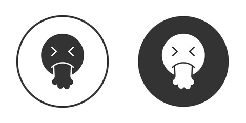 Puking emoji icon. sign designs. solid pictogram