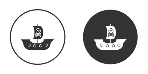 Pirate ship icon. sign designs. solid pictogram