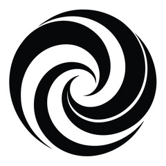 Illustrate a spiraling helix shape, using clean black curves, with negative space between each curve