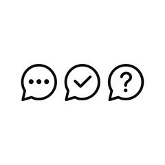 Communication Styles Represented by Speech Bubbles Showing Waiting, Confirmation, and Questioning in a Clean Graphic