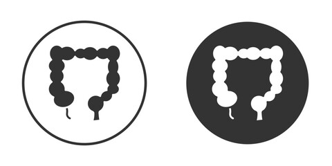 Large intestine icon. sign designs. solid pictogram
