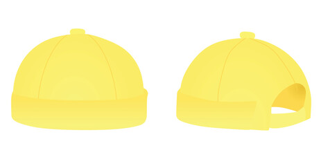 Yellow brim cap. vector illustration	