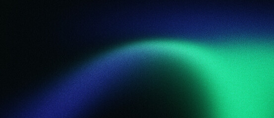Grainy background, with green blue black gradient shape and abstract dark noise texture backdrop, wide banner poster header cover wallpaper design