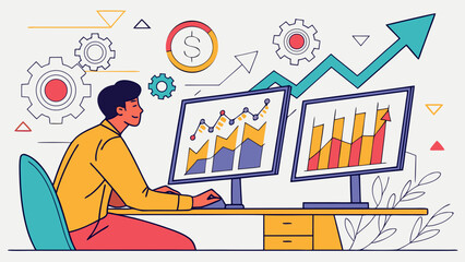 business man and graph