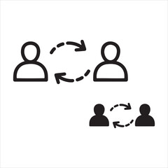 Conceptual representation of peer to peer connection and data exchange