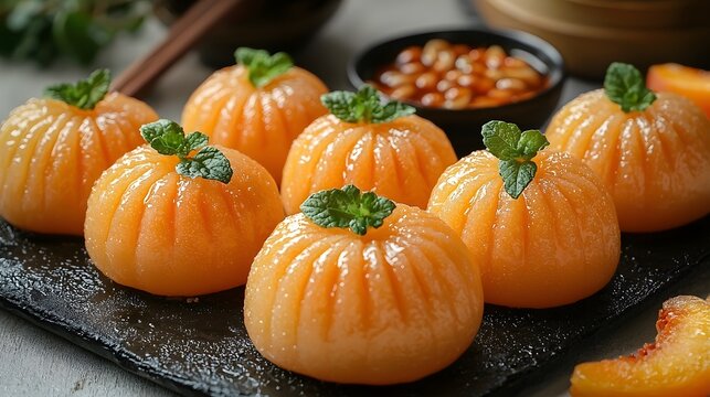 Assortment of fresh orange pumpkins on a dark background