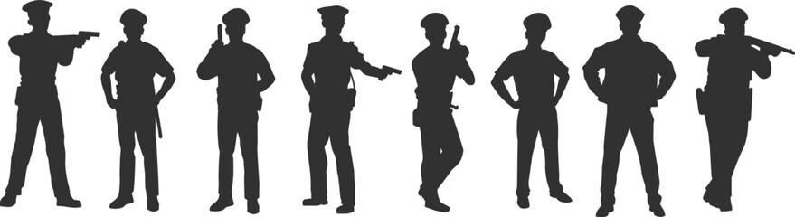 vector illustration of police silhouette 