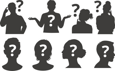 vector silhouettes of women and man thing 